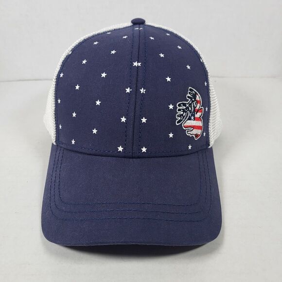 Legendary Whitetails Blue White USA Logo Stars Snapback Adjustable One Size Hat‎ - Picture 1 of 9
